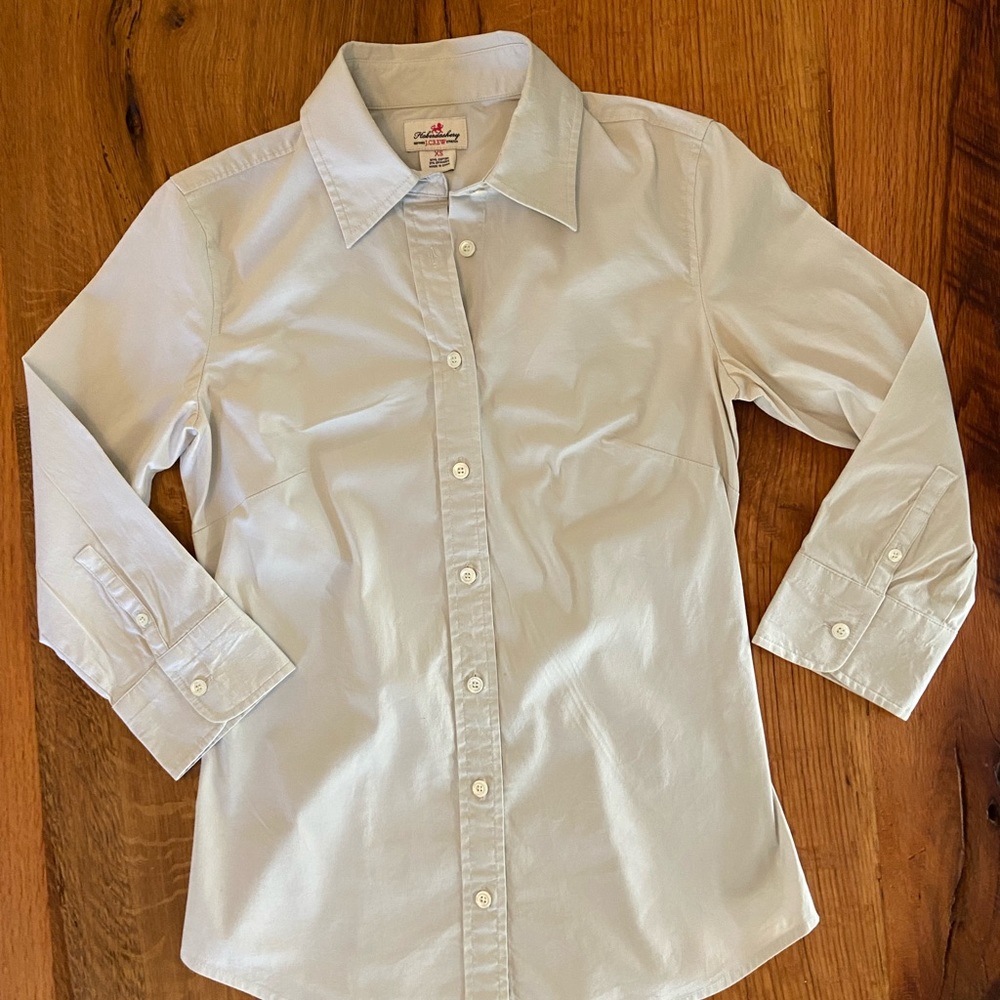 J. Crew Haberdashery Stretch Cotton Classic Pale Blue Button Up Shirt, Size XS
